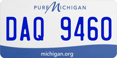 MI license plate DAQ9460