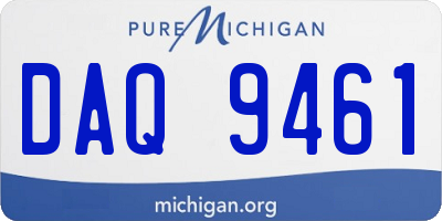 MI license plate DAQ9461