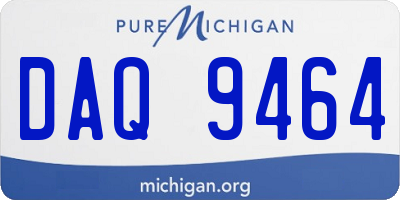 MI license plate DAQ9464