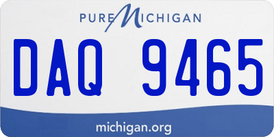 MI license plate DAQ9465