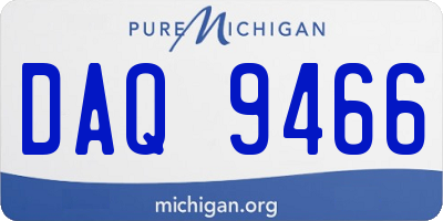 MI license plate DAQ9466