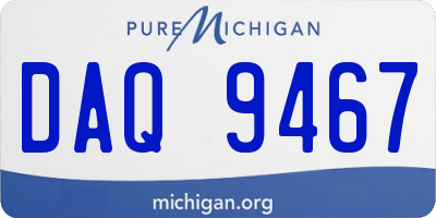 MI license plate DAQ9467