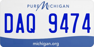 MI license plate DAQ9474