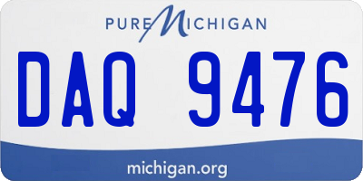 MI license plate DAQ9476