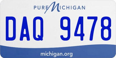 MI license plate DAQ9478