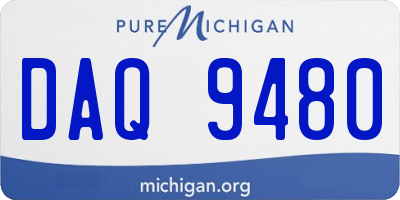 MI license plate DAQ9480
