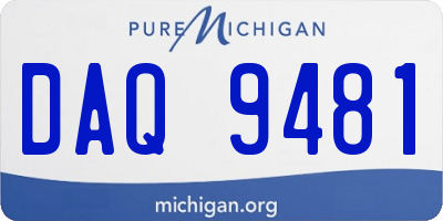 MI license plate DAQ9481