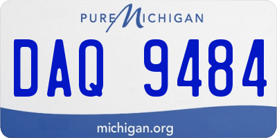 MI license plate DAQ9484
