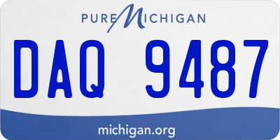 MI license plate DAQ9487
