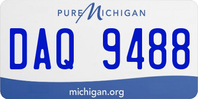 MI license plate DAQ9488