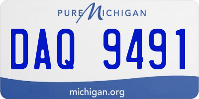 MI license plate DAQ9491