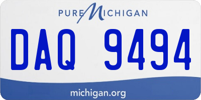 MI license plate DAQ9494