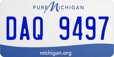 MI license plate DAQ9497