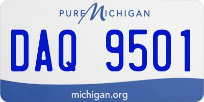 MI license plate DAQ9501