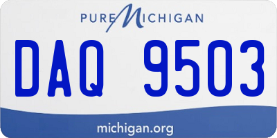 MI license plate DAQ9503