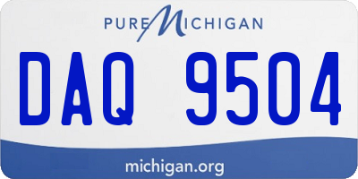 MI license plate DAQ9504