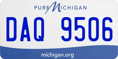 MI license plate DAQ9506