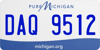 MI license plate DAQ9512