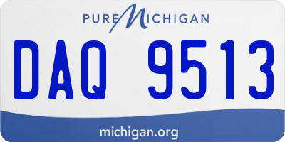 MI license plate DAQ9513