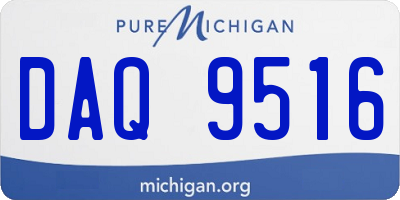 MI license plate DAQ9516