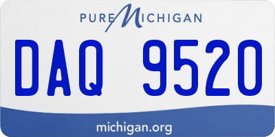 MI license plate DAQ9520