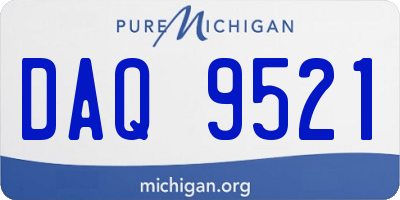 MI license plate DAQ9521