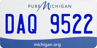 MI license plate DAQ9522