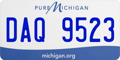 MI license plate DAQ9523