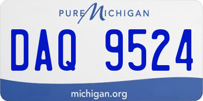 MI license plate DAQ9524