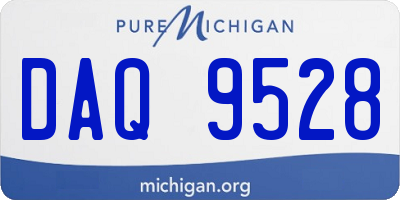 MI license plate DAQ9528