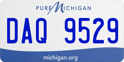 MI license plate DAQ9529