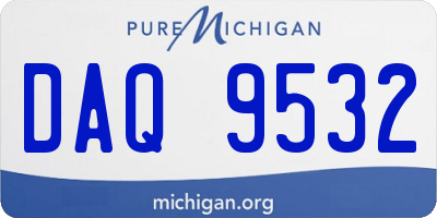 MI license plate DAQ9532