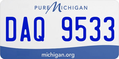 MI license plate DAQ9533