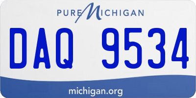 MI license plate DAQ9534