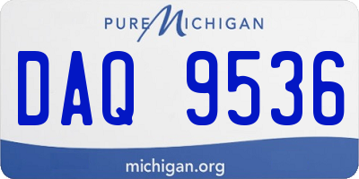 MI license plate DAQ9536