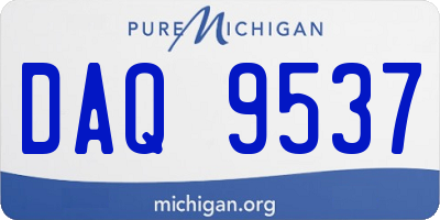 MI license plate DAQ9537
