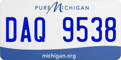 MI license plate DAQ9538