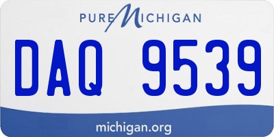 MI license plate DAQ9539