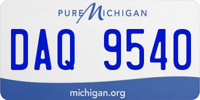 MI license plate DAQ9540
