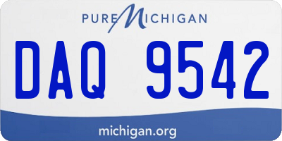MI license plate DAQ9542