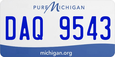 MI license plate DAQ9543