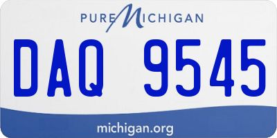 MI license plate DAQ9545