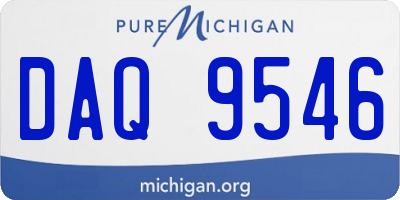MI license plate DAQ9546
