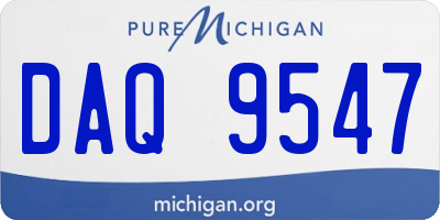 MI license plate DAQ9547