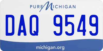 MI license plate DAQ9549