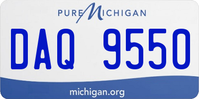 MI license plate DAQ9550