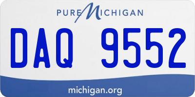 MI license plate DAQ9552