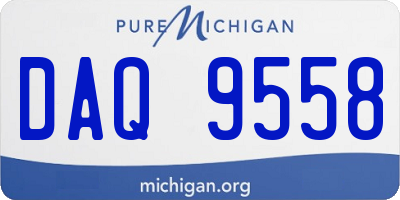 MI license plate DAQ9558