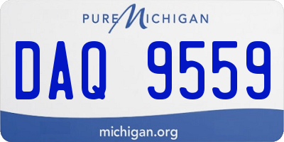 MI license plate DAQ9559