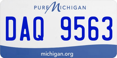 MI license plate DAQ9563